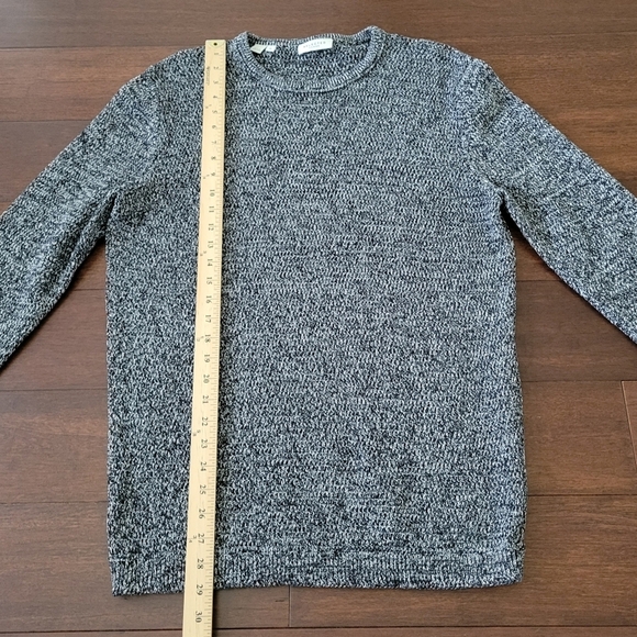 Selected Homme Men's XL Victor Crew Neck Organic Cotton Knit Sweater Black Gray - Picture 7 of 8
